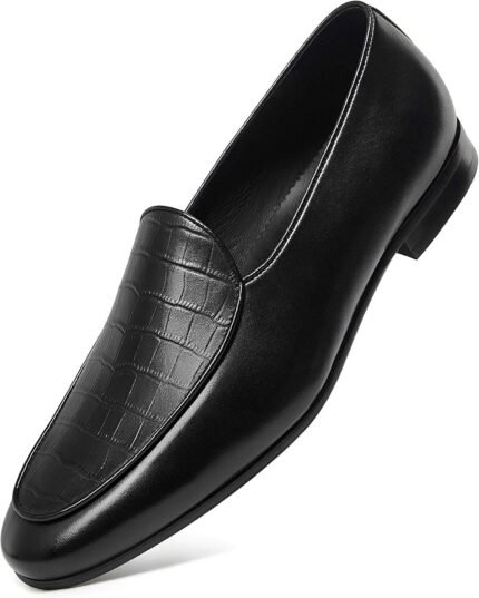 GIFENNSE Men's Dress Shoes Slip-On Loafers Leather Formal Shoes