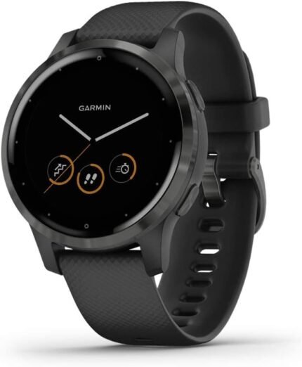 Garmin Vivoactive 4, GPS Smartwatch, Features Music, Body Energy Monitoring, Animated Workouts, Pulse Ox Sensors and More, Black