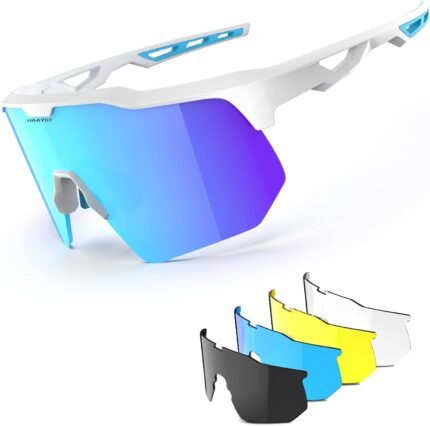 HAAYOT Polarized Sports Sunglasses for Men Women Youth Baseball Cycling Running Softball Biking Glasses 5 Lenses