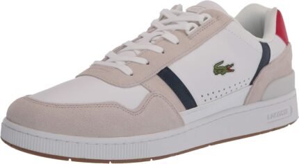 Lacoste Mens T Clip Multicolor Leather & Suede Sneakers