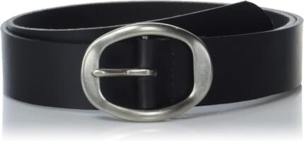 Lucky Brand Men's Women Leather Bold Fashion Statement Belts, Sculpted Center Bar Buckle-Black, XL (34-35")