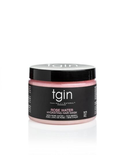 tgin Rose Water Hydrating Hair Mask for Natural hair – Curls – Waves – Low Porosity Hair – Fine Hair 12oz